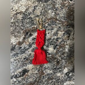 Red Macramé Tassel Keychain / Purse Charm